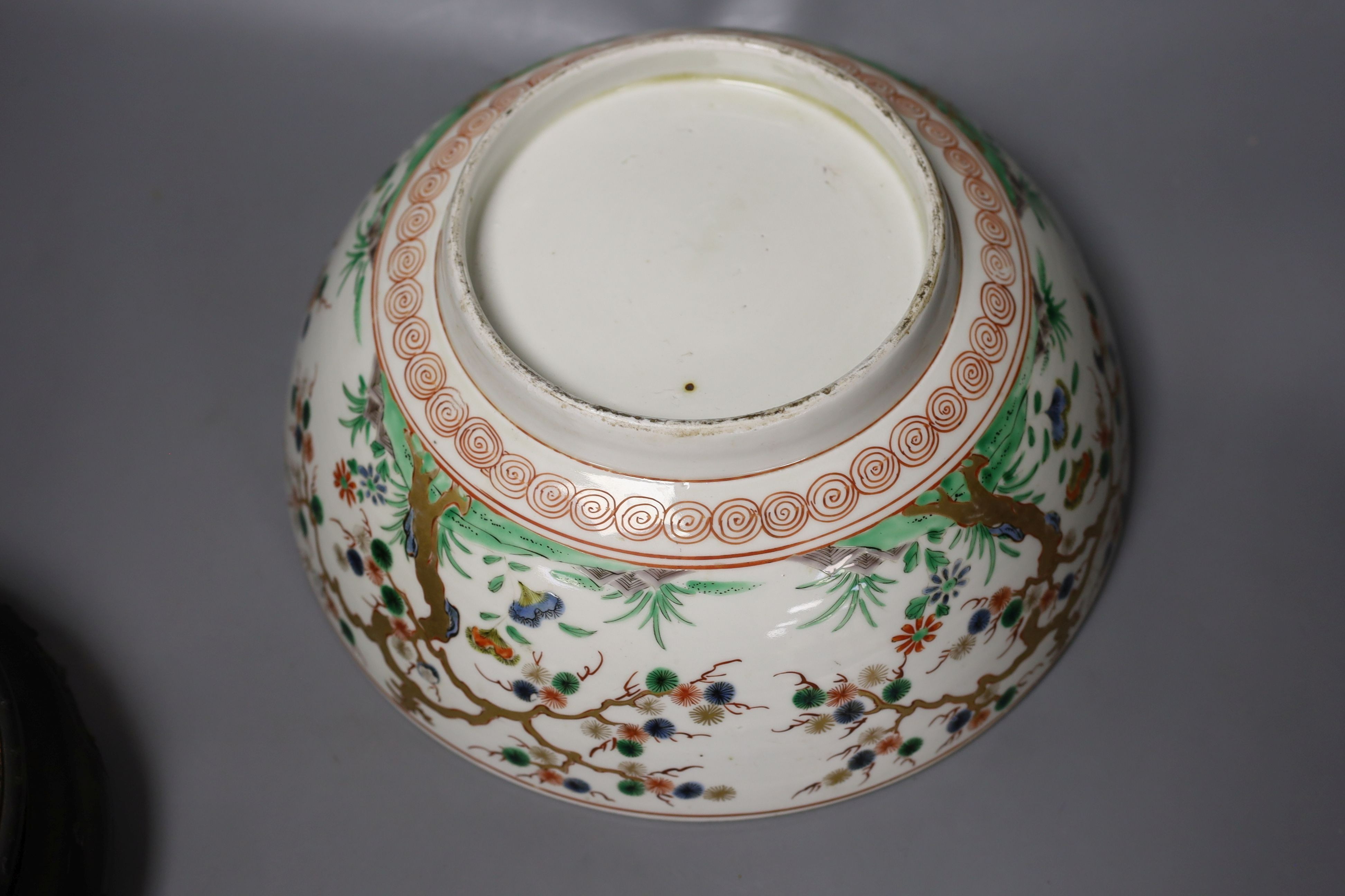 A 19th century Japanese Kutani bowl on stand - 20cm tall